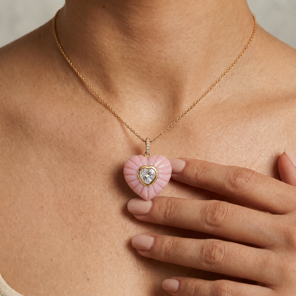 Pink Opal Aurelia Heart Pendant