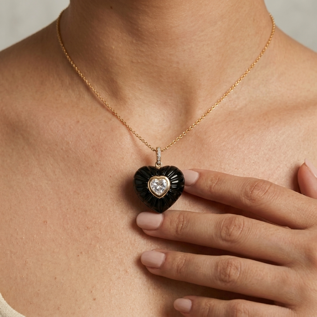 Black Onyx Aurelia Heart Pendant