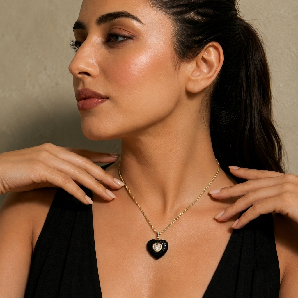 Black Onyx Aurelia Heart Pendant
