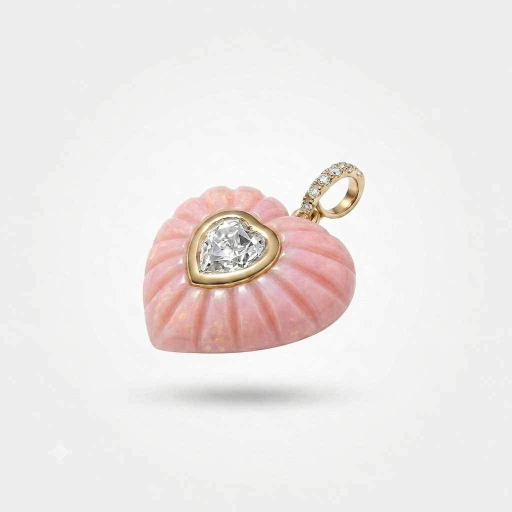 Pink Opal Aurelia Heart Pendant