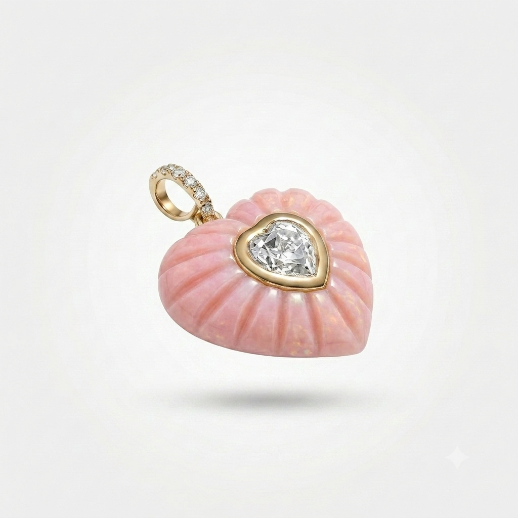 Pink Opal Aurelia Heart Pendant