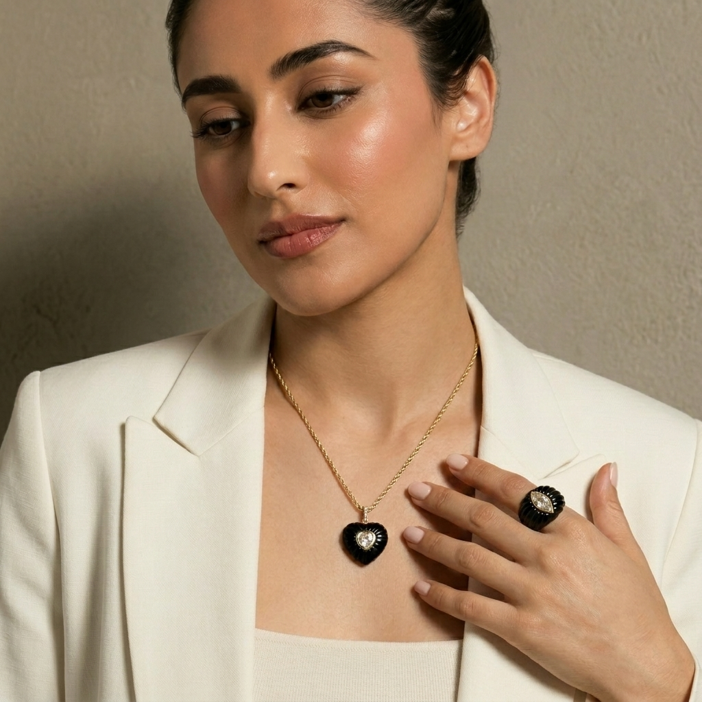 Black Onyx Aurelia Heart Pendant
