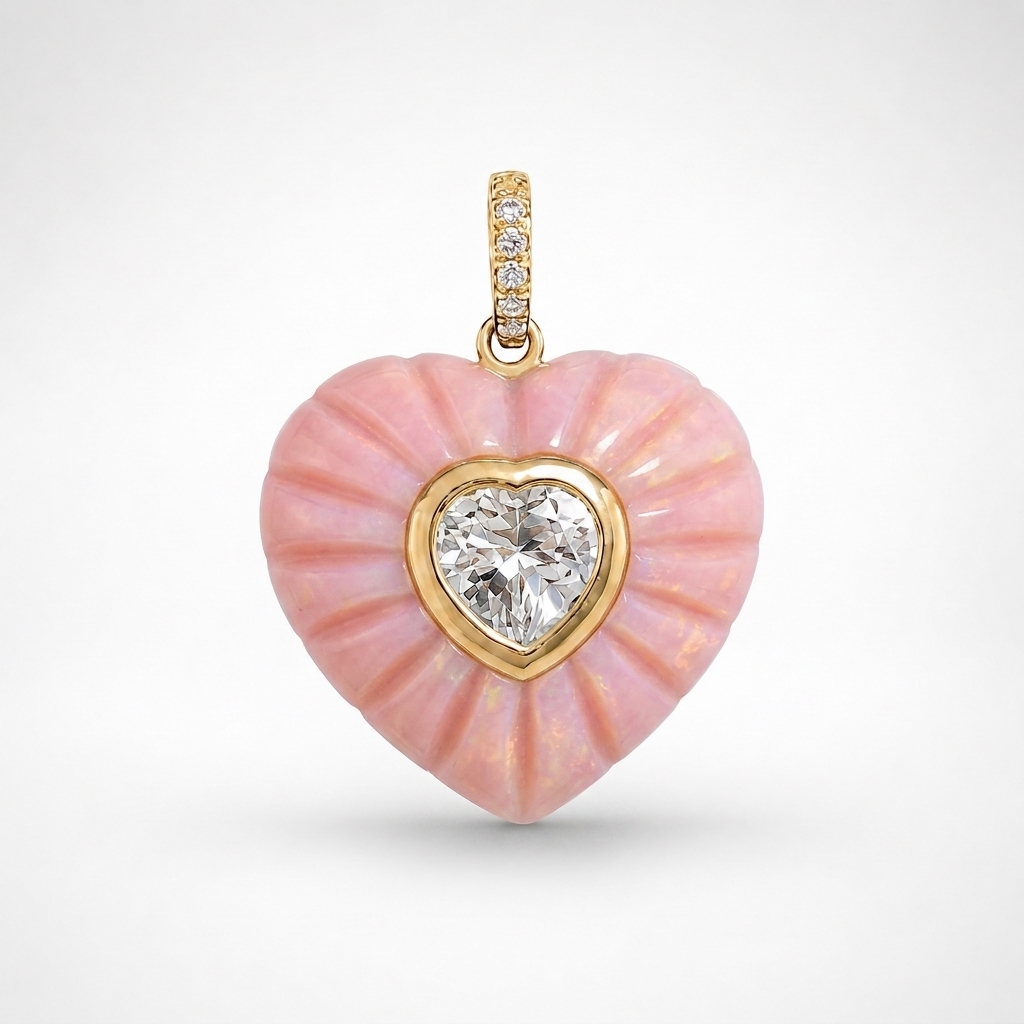 Pink Opal Aurelia Heart Pendant