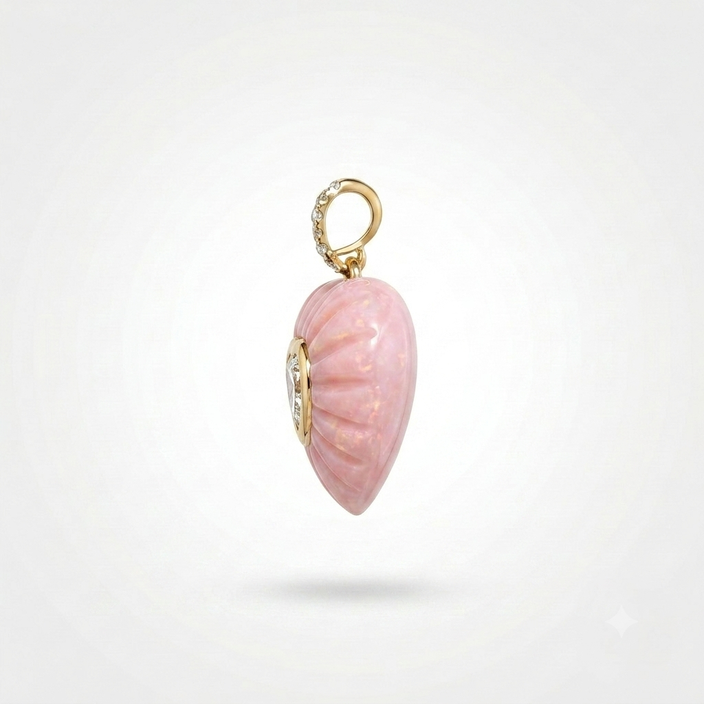 Pink Opal Aurelia Heart Pendant