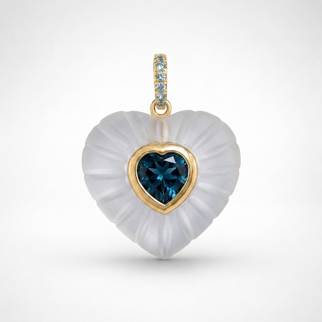 Rock Crystal Aurelia Heart Pendant