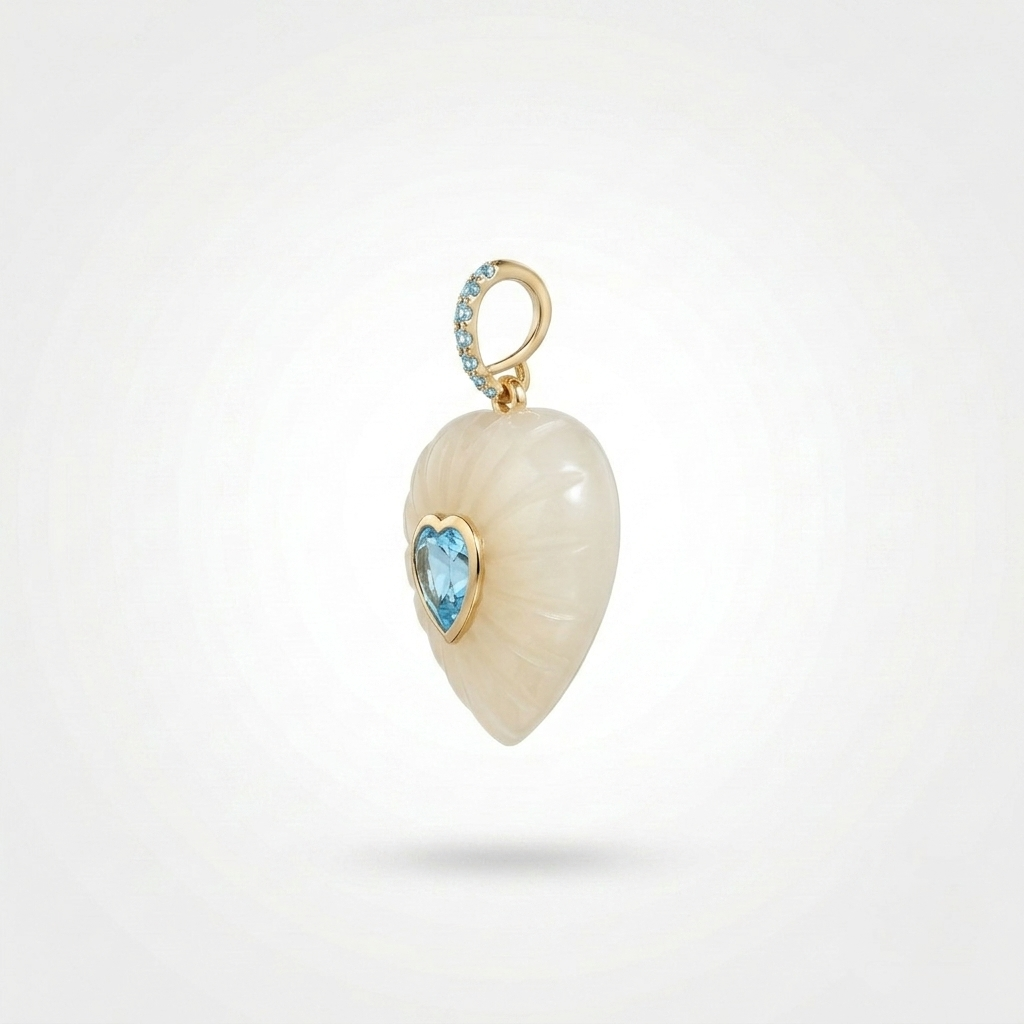 White Onyx Aurelia Heart Pendant