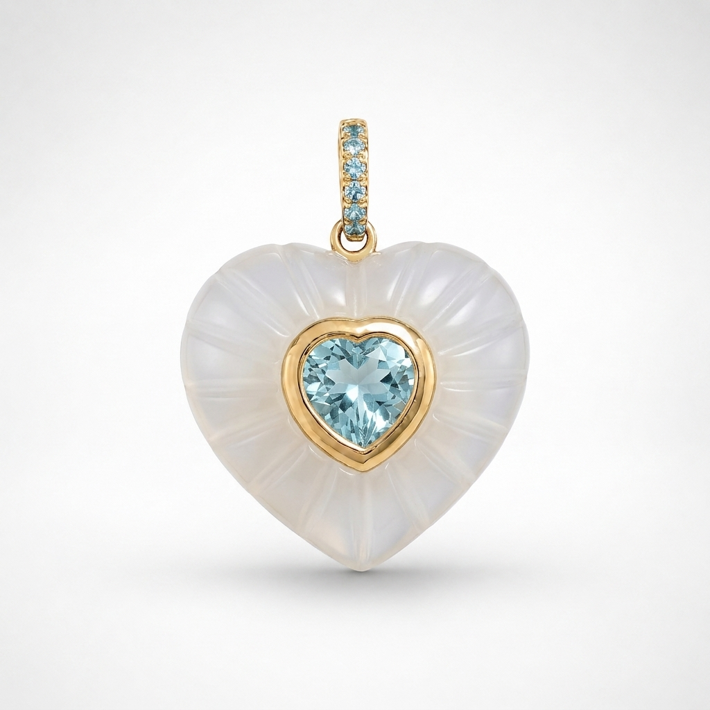 White Onyx Aurelia Heart Pendant