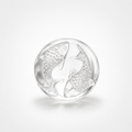 Rock Crystal Koi Fish Ring – Carved Clear Quartz Double Koi Yin-Yang Statement Ring
