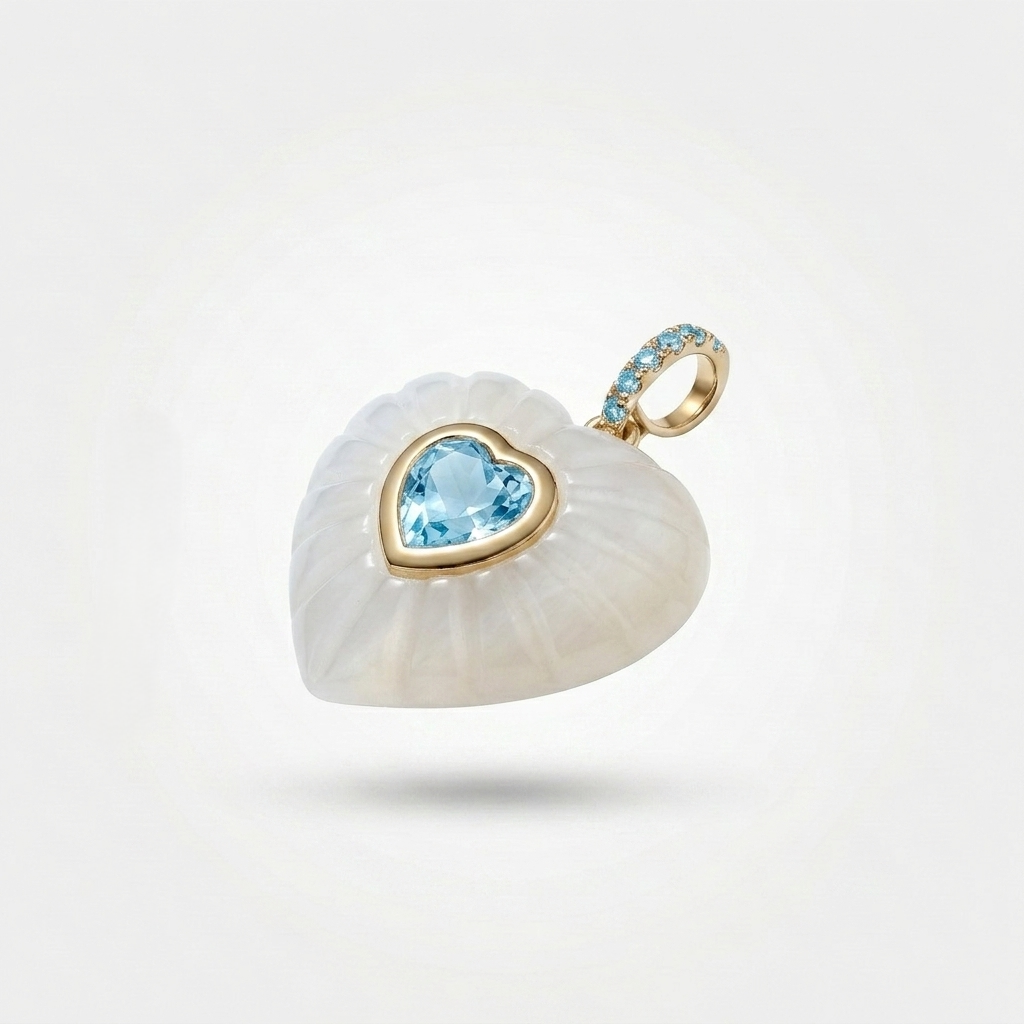 White Onyx Aurelia Heart Pendant