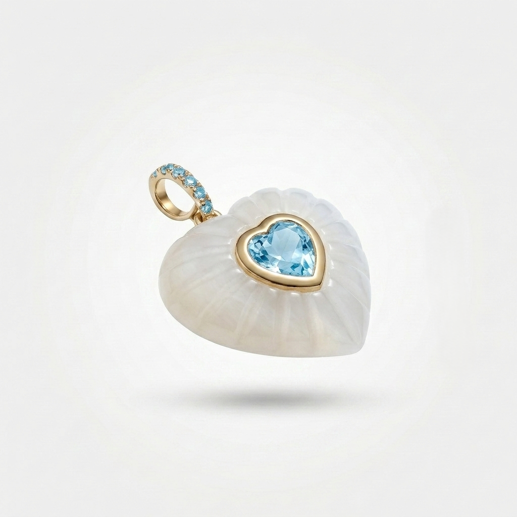 White Onyx Aurelia Heart Pendant
